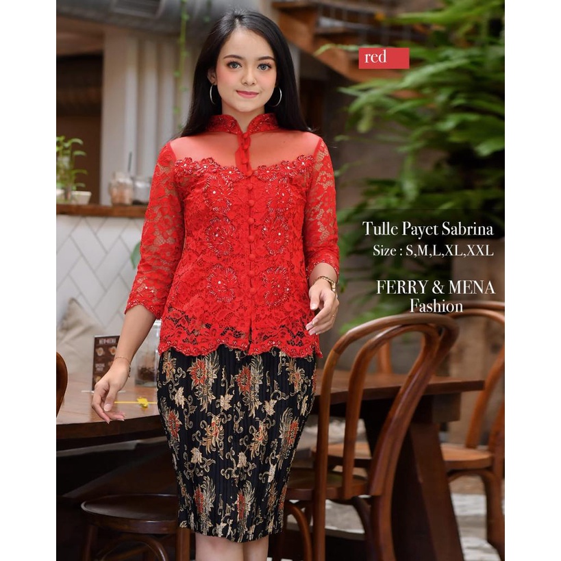 Naily kebaya sabrina Sequin Brocade kebaya Suit/modern kebaya/Fiance