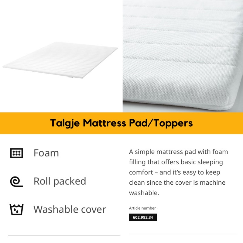 IKEA Mattress Pad Topper Toppers Latex Memory Foam Single Queen King