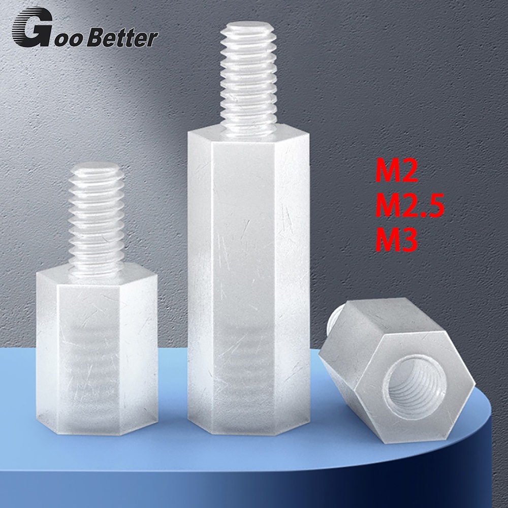M2 M2.5 M3 White MaleFemale Nylon Standoff Space PCB Spacer Studs