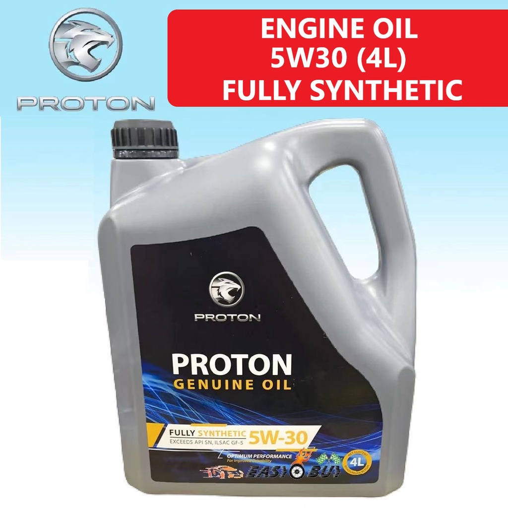 Genuine Proton Engine Oil 5W30 Fully Synthetic (4L) Minyak Hitam