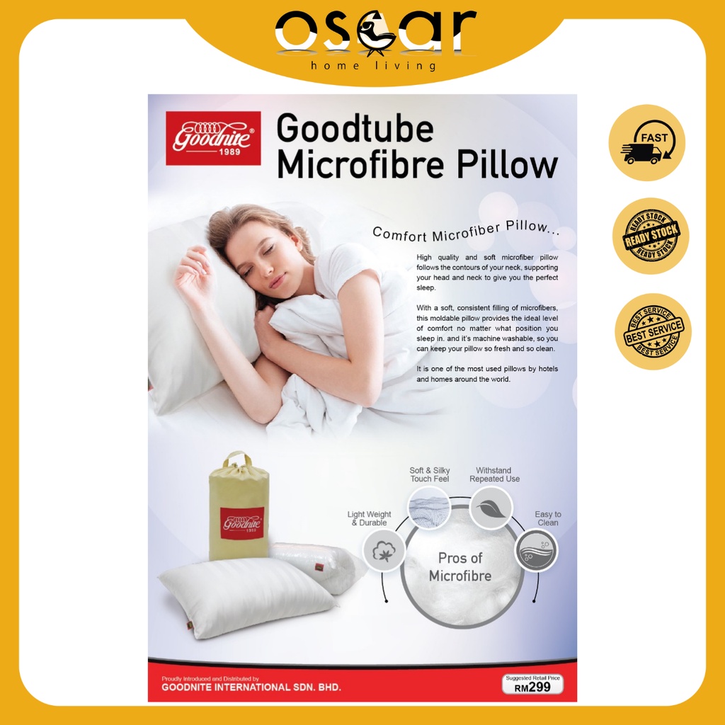 buy 1 free 1 Goodnite 5 Star Hotel Pillow 18'' x 28'' Microfibre 1.3Kg