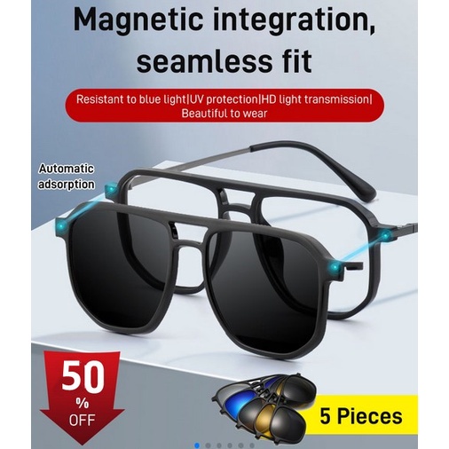 【5 in 1】 absorption polarizing glasses HD sunglasses Shopee
