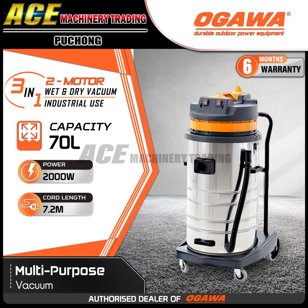 [ 100 Original ] OGAWA 70L Industrial Vacuum Cleaner BF5802 Wet