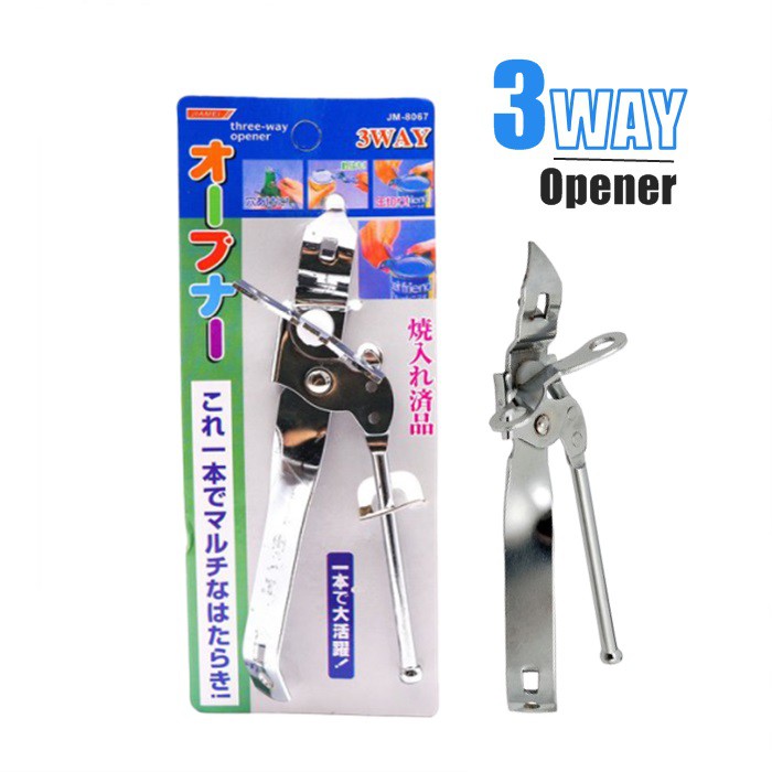[READY STOCK] Pembuka Tin 3 Way Can Bottle Opener Metal Jar Lid Opener Manual Old Fashioned