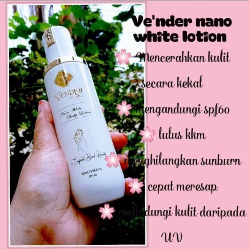 ORIGINAL VENDER NANO WHITE BODY LOTION (100ml) Shopee Malaysia