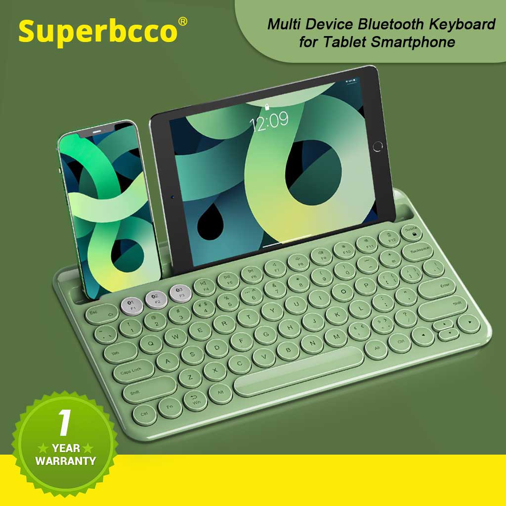 Rechargeable Bluetooth Keyboard Superbcco MultiDevice Wireless