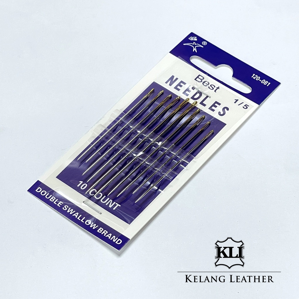 BEST Needles Pack of 10pcs of Needles with Gold Tail Cross Stitch Hand Stitching Needle Double
