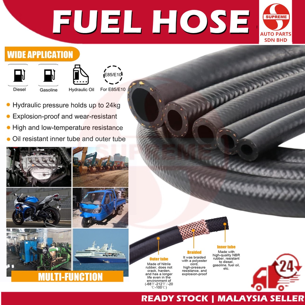 S2U Fuel Line NBR Rubber Double Layer Water Air Hydraulic Diesel Hose