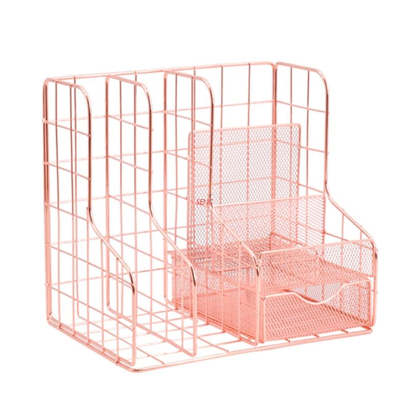 seng Stylish Rose Gold Desk Organizer Hollowout File Folder Desktop File Organizers Shopee