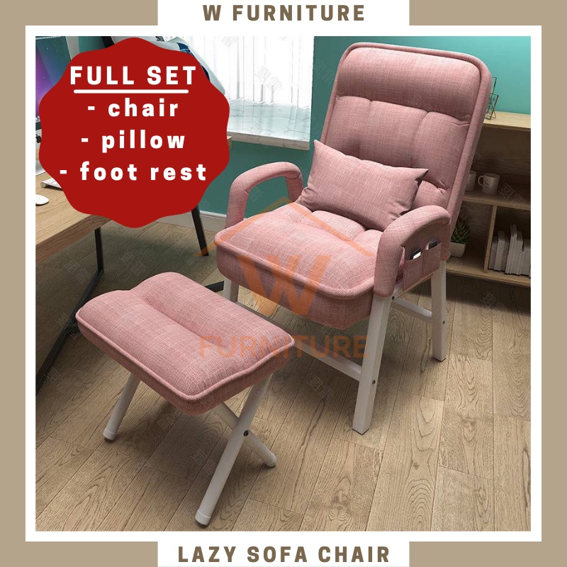 🇲🇾READY STOCK🇲🇾 WFURNITURE Lazy Sofa Chair/Arm Chair/Office Chair/Foldable Chair/Kerusi Malas