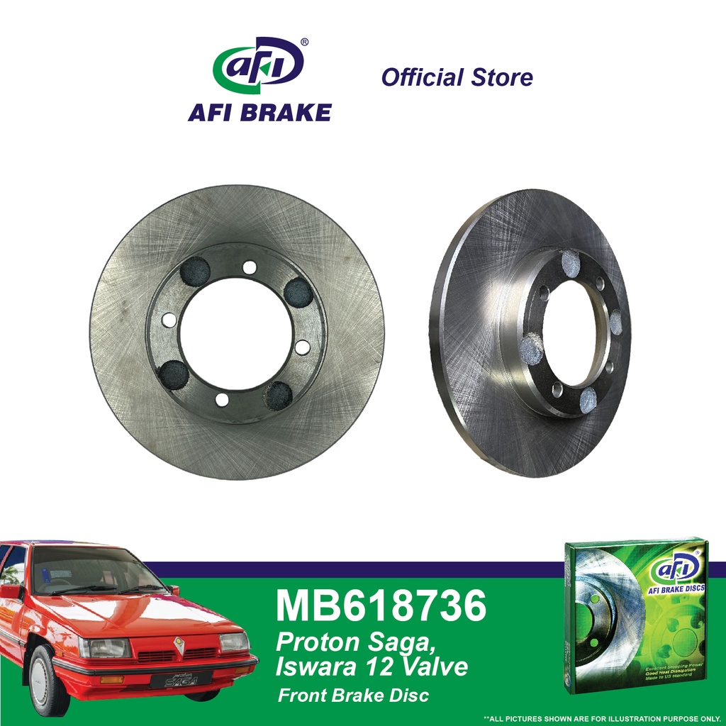 Afi Brake Front Disc Rotor Proton Saga, Iswara MB618736 (TRV 1 set
