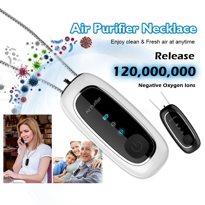Personal Wearable Air Purifier Necklace Negative Ion Sterilizer Antivirus Portable Small Mini