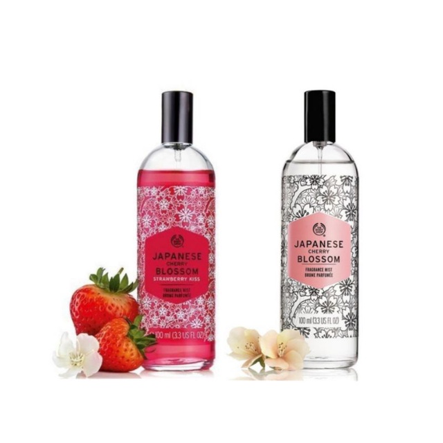 THE BODY SHOP DUO FRAGRANCE MIST Japanese Cherry Blossom Strawberry
