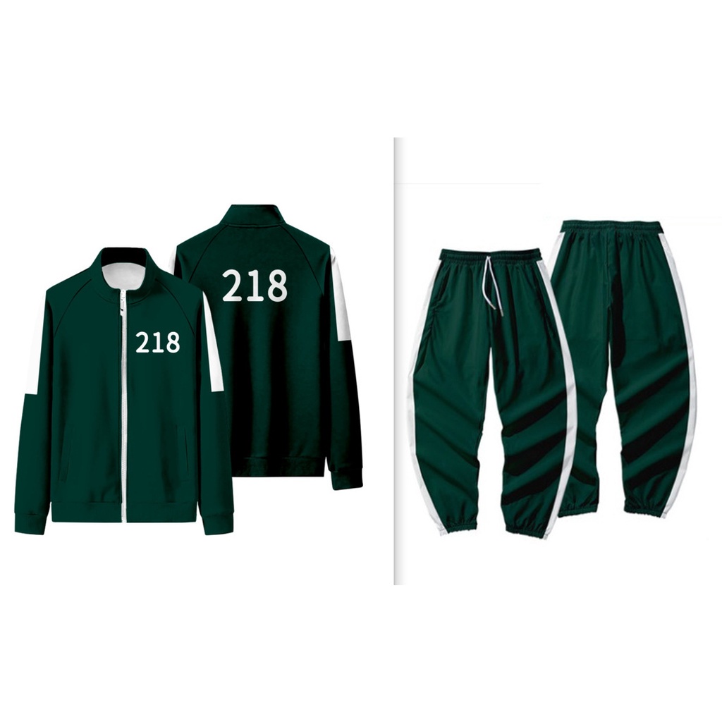 Squid Game Suit Costume Adult Green Tracksuits, Cosplay Outfit Costume