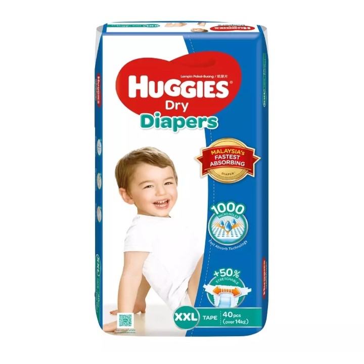 Huggies Dry Diapers Super Jumbo Pack XXL (40 pcs) Shopee Malaysia