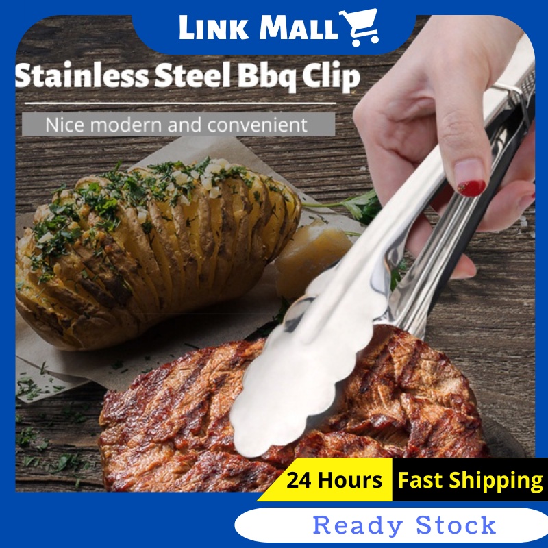 Stainless Steel Tongs BBQ Food Clip Spatulas Cooking Tweezer Bread Food Ice Clamp Penyepit