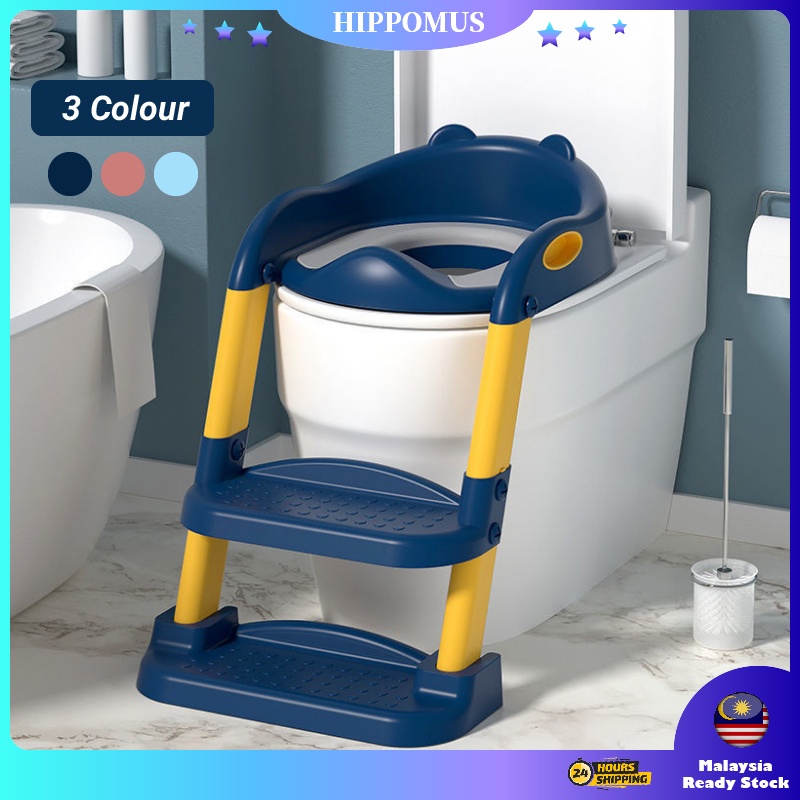 Potty Ladder Kids Foldable SoftPadded Toilet Training Seat With Anti