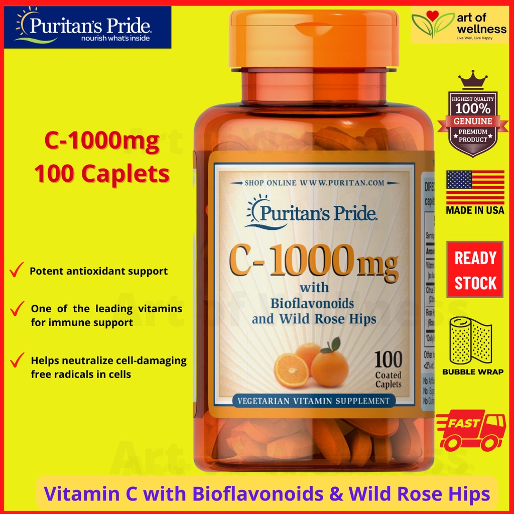 Puritan's Pride Vitamin C 1000mg with Bioflavonoids & Rose Hips 100