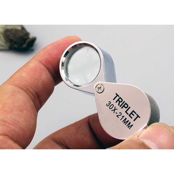 🔥 Hand Lens 30x21mm Loupe Geological Magnifier Triplet Jeweler Glass