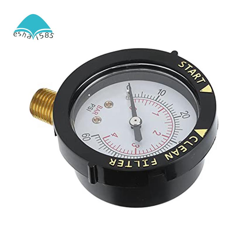 Pool Pressure Gauge, Yellow Words Plastic Brass Material Sand Cylinder Pressure Gauge for