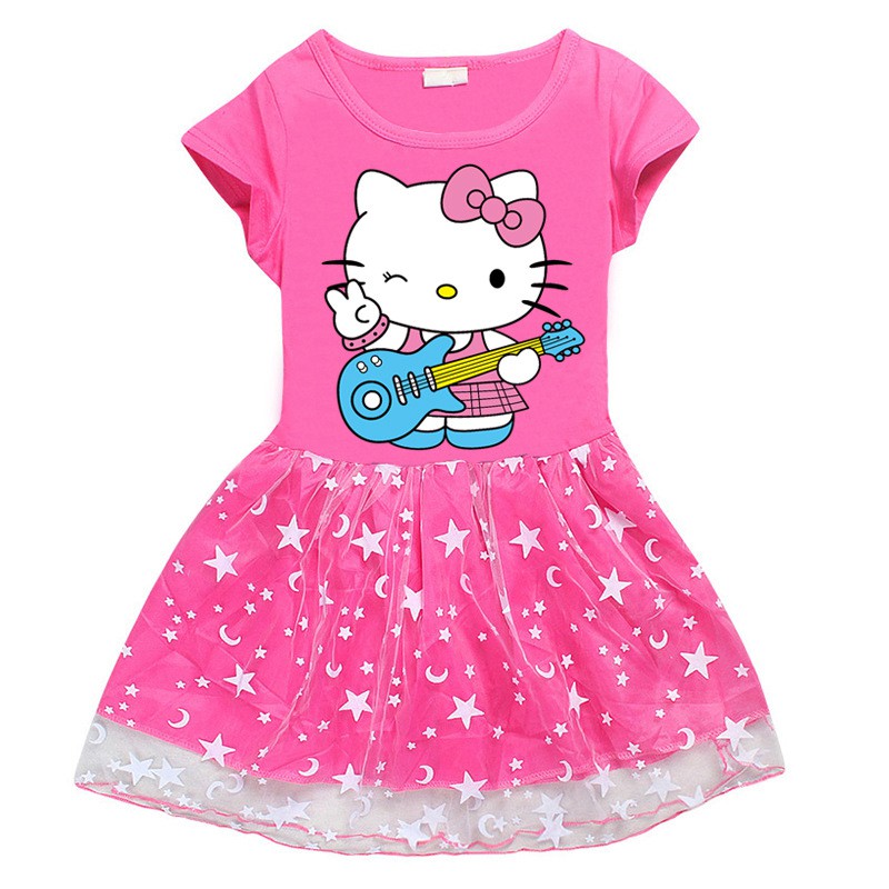 Hello Kitty Girls Dresses Fashion Princess Party Dress Children Clothing Carnival Party Birthday