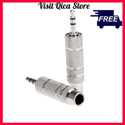 Pair of Audio Jack Adapter Convertor Stereo Plug Socket for Electric