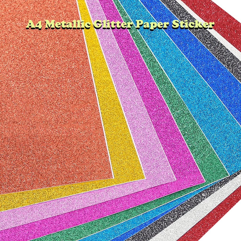 A4 Metallic Glitter Paper Sticker / Glitter Card / Glitter Foam Paper