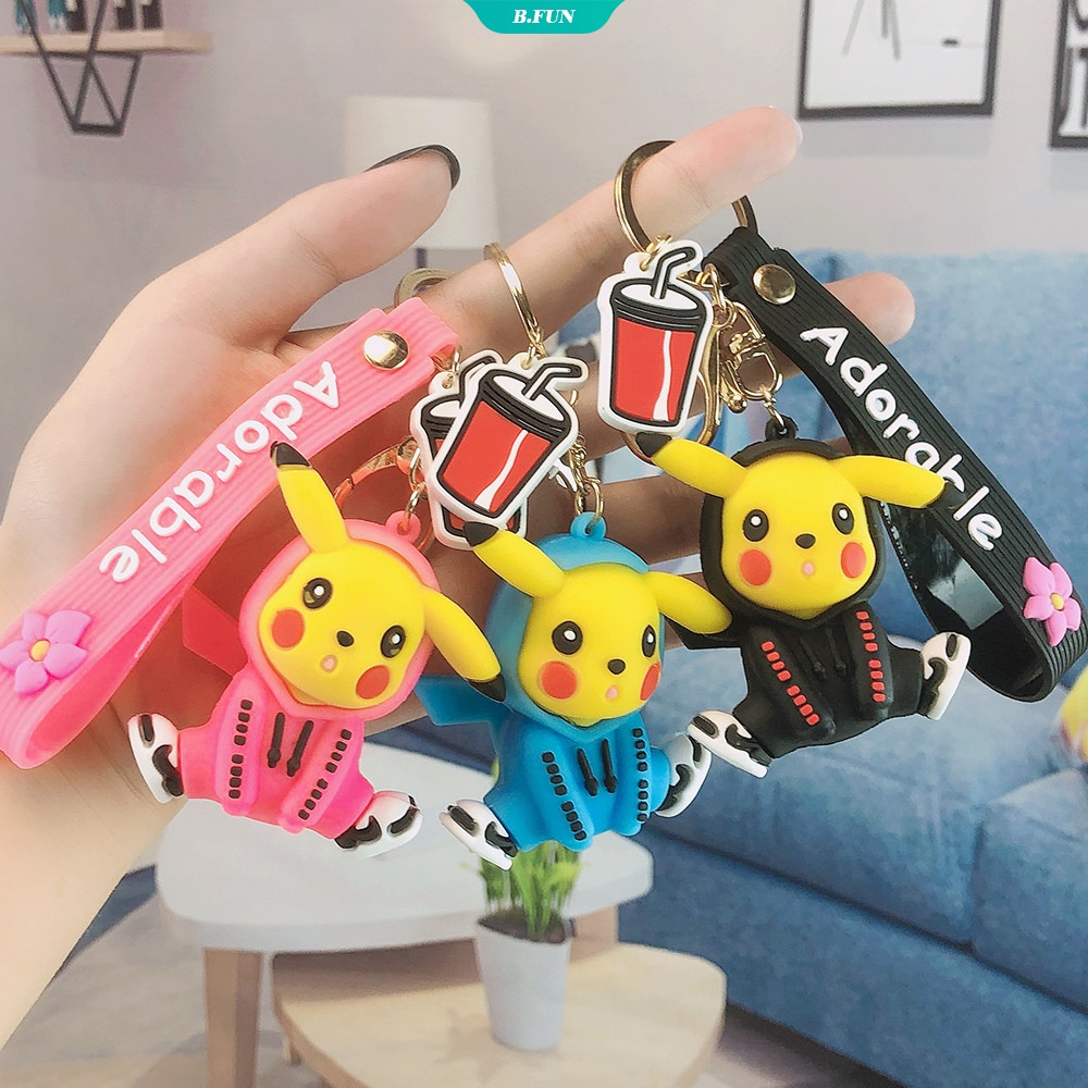 Pokemon Action Figure Pikachu Keychain Pokémon Keychain Hoodie Pikachu