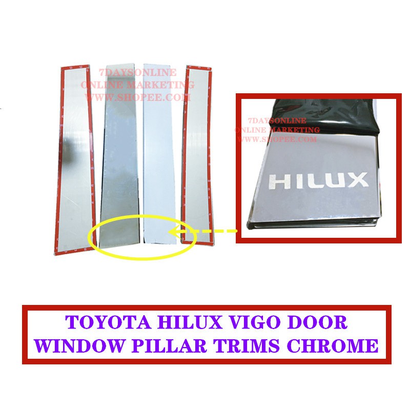TOYOTA HILUX VIGO DOOR WINDOW PILLAR TRIMS CHROME Shopee Malaysia
