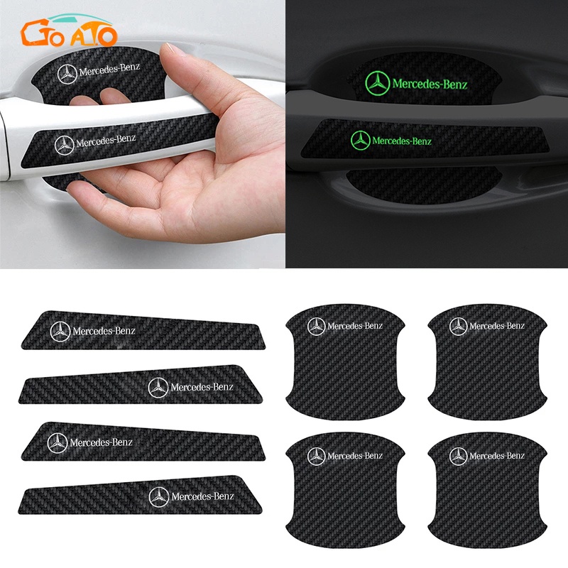GTIOATO Car Door Handle Protector Universal Carbon Fiber Luminous Auto