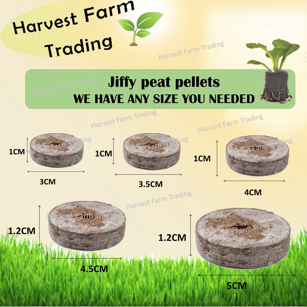 Jiffy Peat Pellet 5 Saiz 30mm 44mm Seed Starting Pallet Media Semai