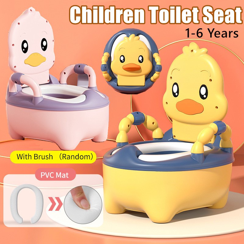 Portable Kids Toilet Seat Baby Bowl Toilet Potty Training Seat with Backrest and Antislip