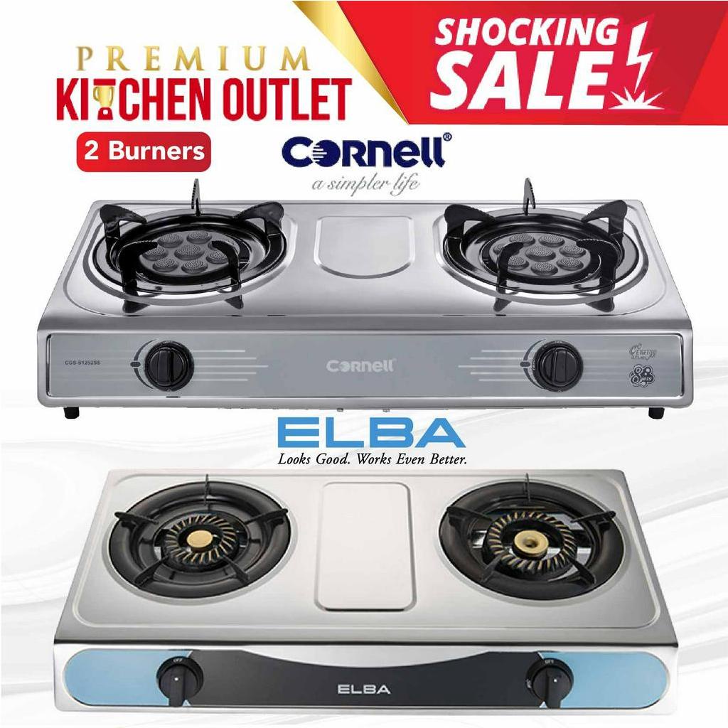 Cornell 2 Burner Stainless Steel Panel Gas Stove CGSS1252SS Elba