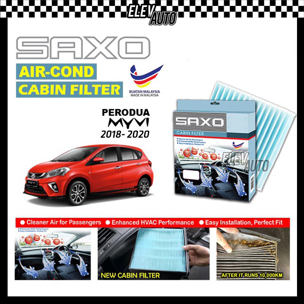 Perodua Myvi 20182021 SAXO Premium Cabin Filter Air Cond Filter