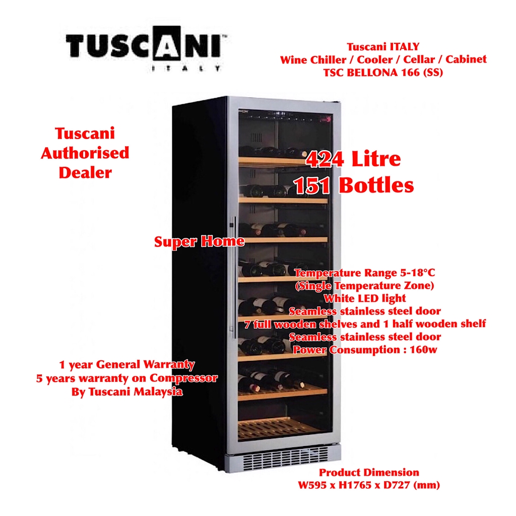 Tuscani TSC BELLONA 166 (SS) Wine Cellar Chiller Cooler 151