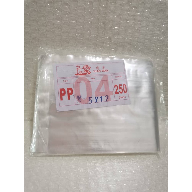 Transparent Clear Plastics Bag Poly Plastic Bag 5" x 12"250g (67pcs