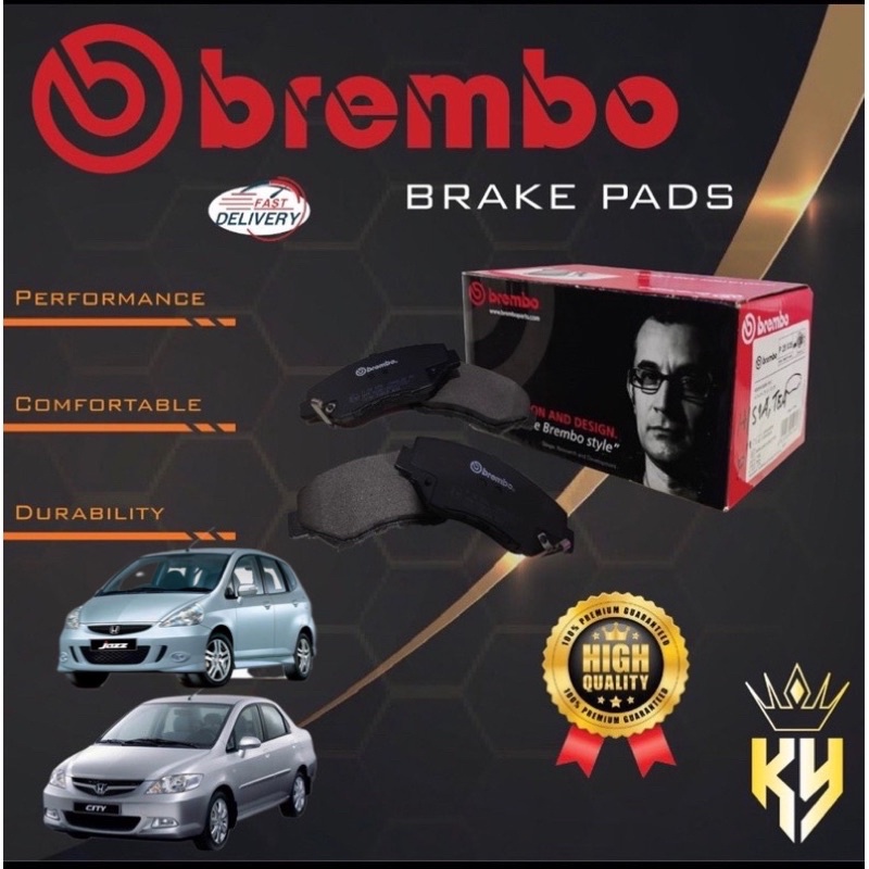 BREMBO CERAMIC NAO BRAKE PAD HONDA CITY SEL, JAZZ SAA (P28024) (P28017