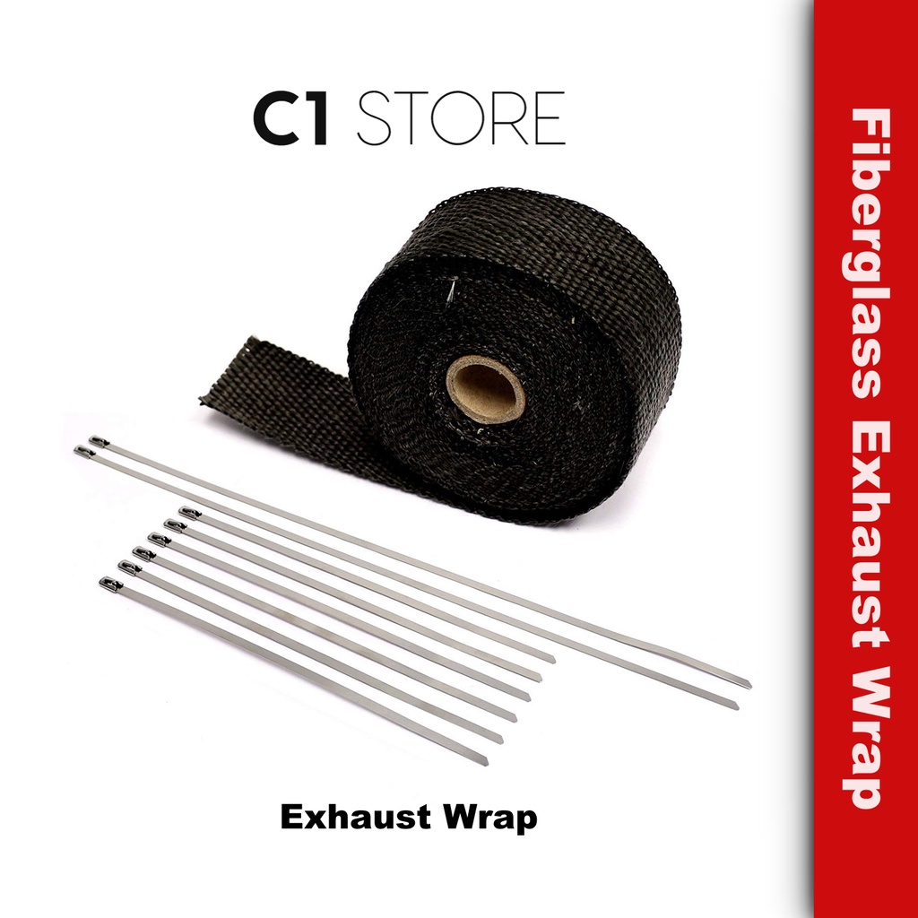Exhaust Fiberglass Wrap Header Intake Extractor Down Pipe Heat