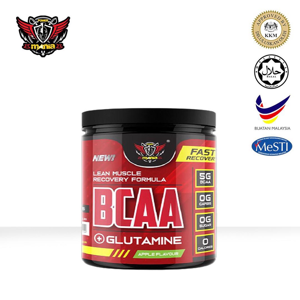 Power Mania Nutrition BCAA 300g, 30 scoops (Apple) BCAA, Glutamine