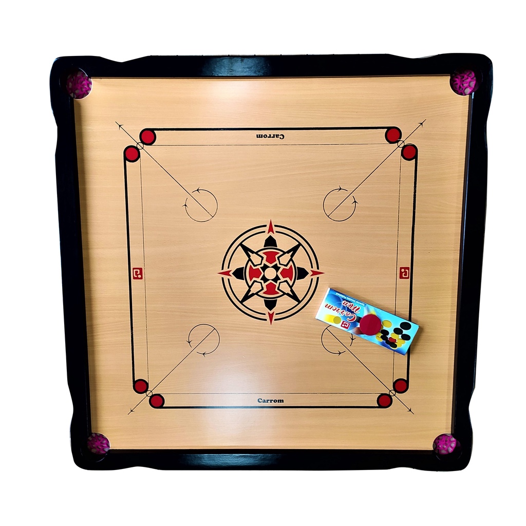 Standard Size Carrom Board Set With Carrom Men & Stricker Wooden Carrom Board Shopee Malaysia