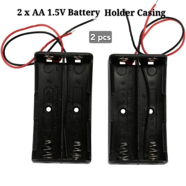 Battery Holder 2 x AA 1.5V Double A Battery Holder Casing With 2 Wire (2pcs) Shopee Malaysia