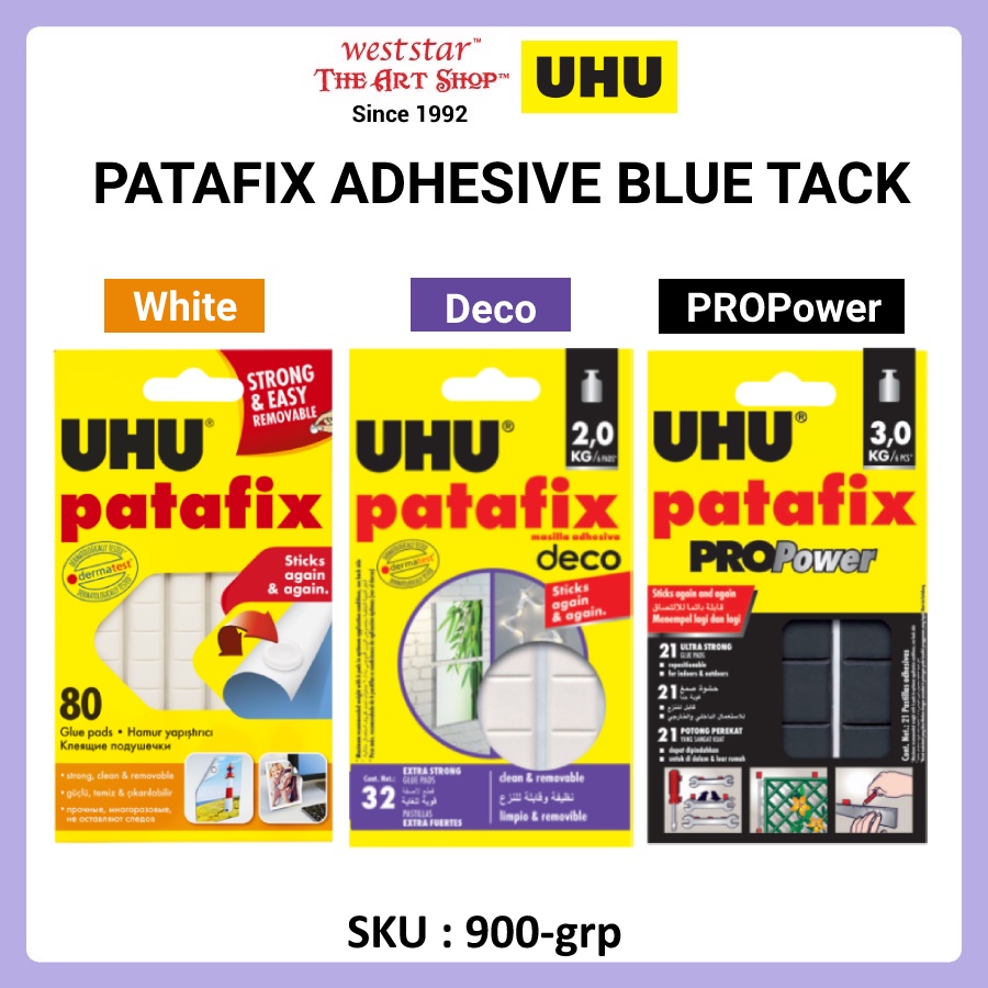 UHU Patafix Adhesive BluTack / White/ Deco/ PROPower Shopee Malaysia