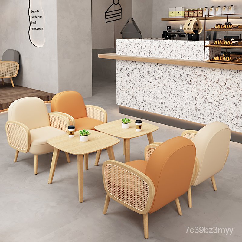 Simple Casual Rattan Milk Tea Shop Coffee Shop Couch Dessert Baking