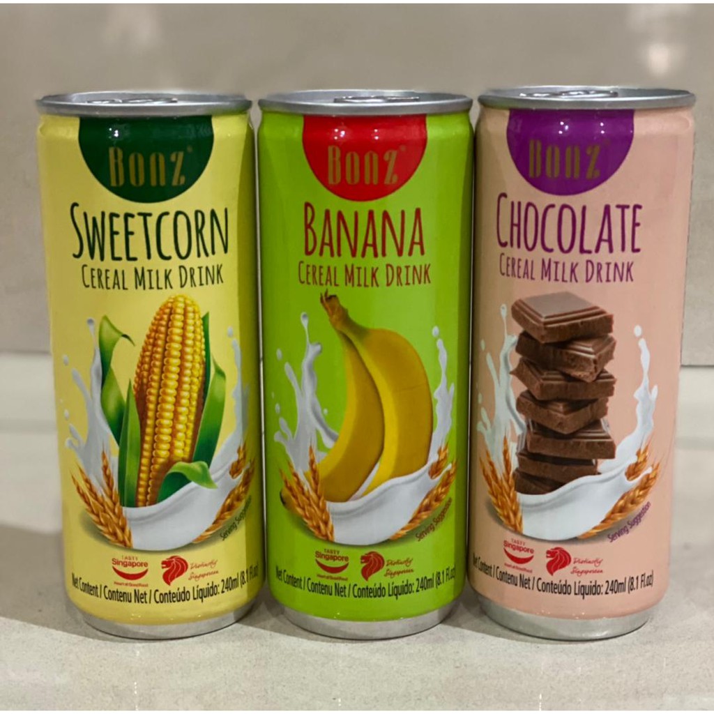 BONZ Cereal Milk Drink RTD Chocolate/ Sweetcorn/ Banana / Rose