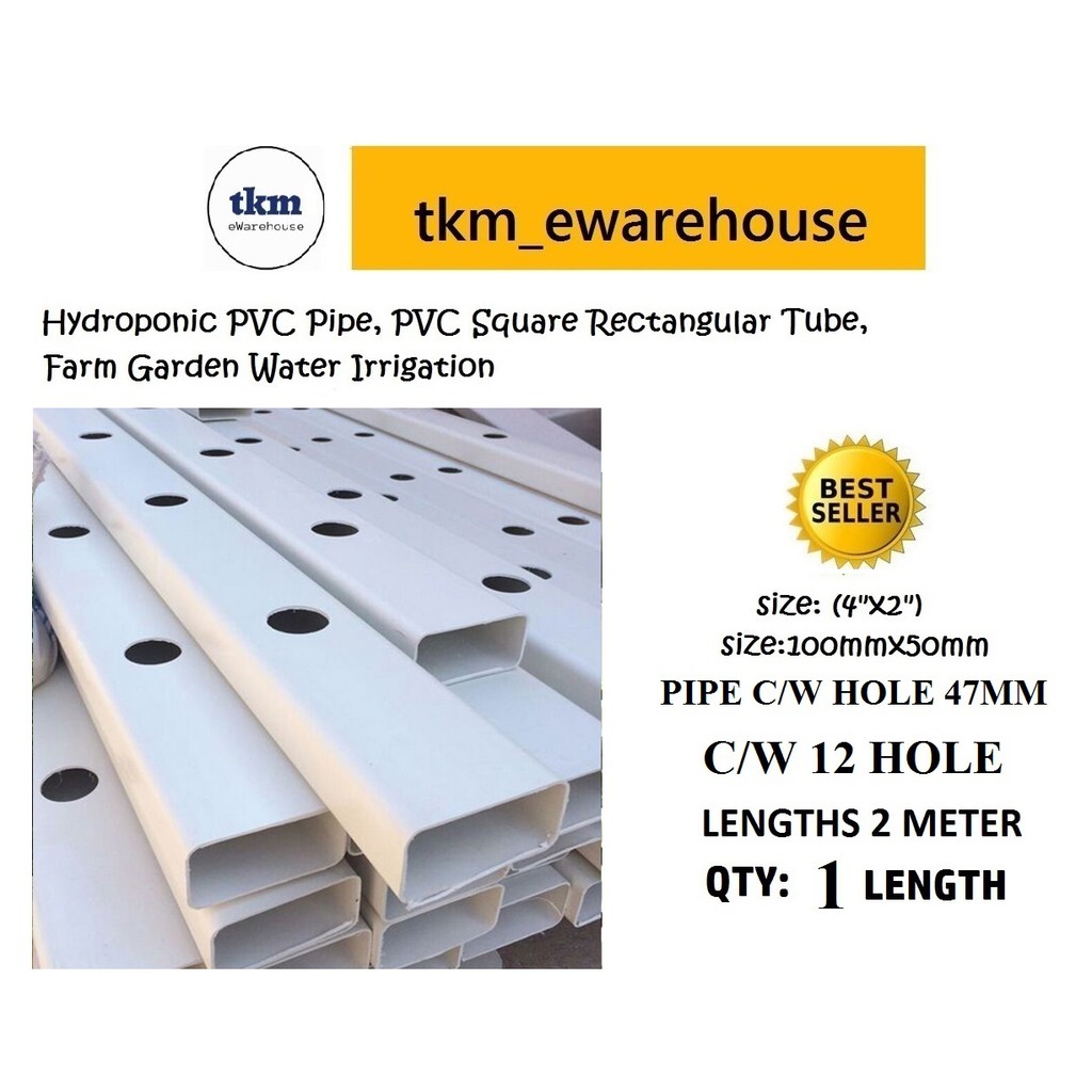[2.0 METER X 12 PREHOLE] Hydroponic Pipe / Fertigasi Hidroponik