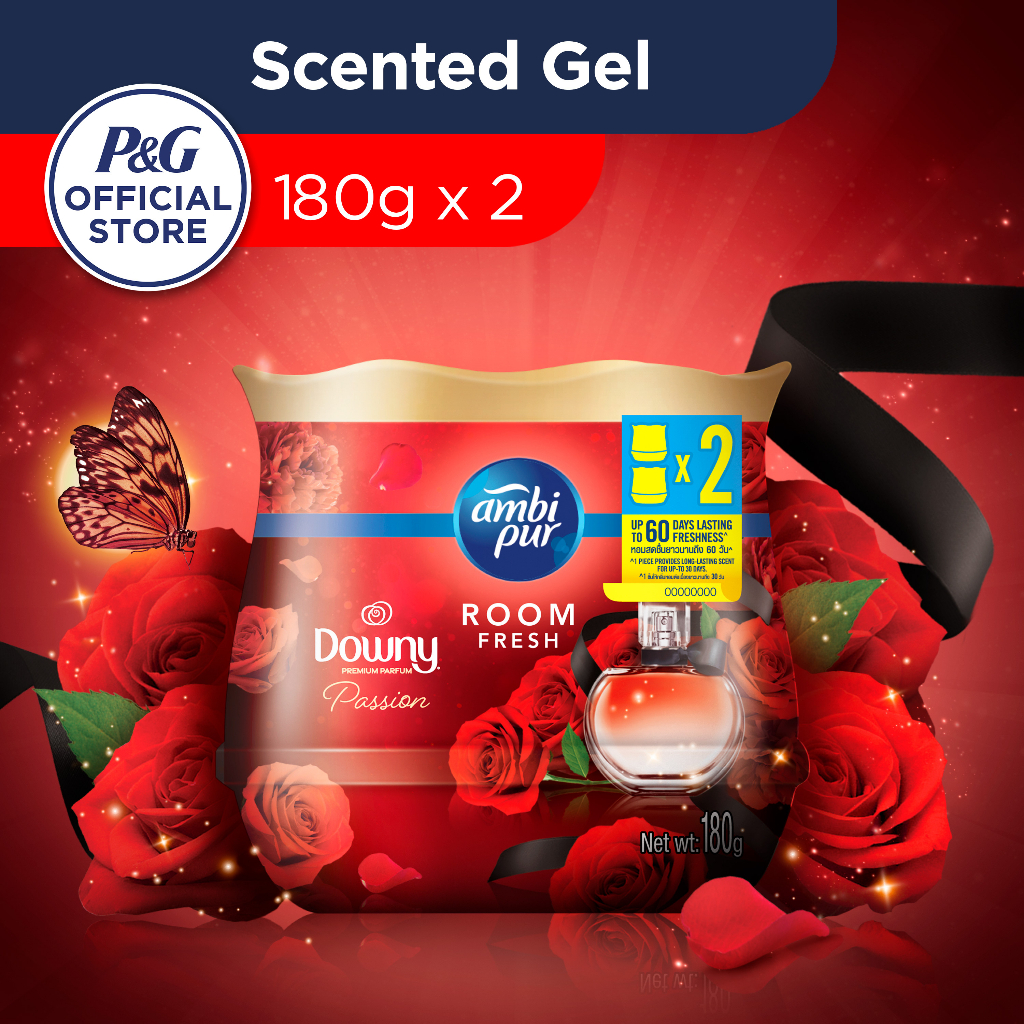 Ambi Pur Room Fresh Gel Downy Passion Premium Parfum 180 g x 2 Shopee