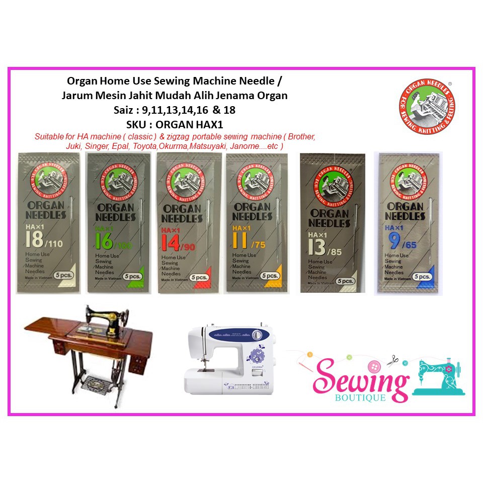 [JARUM MESIN JAHIT PORTABLE] ORGAN NEEDLE HAX1 PORTABLE SEWING MACHINE