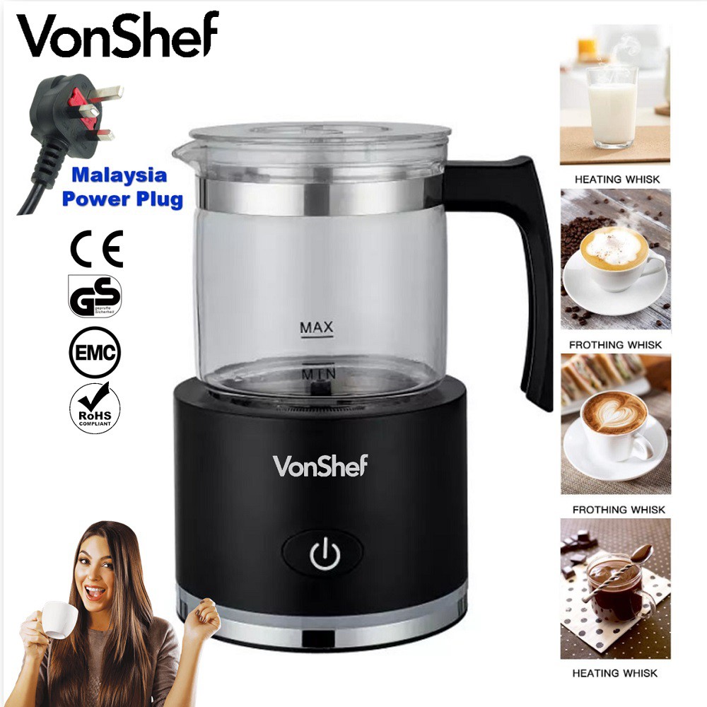 【READY STOCK现货】VONSHEF Automatic Milk Frother Machine HS001GGLASS /separate cup and body Glass