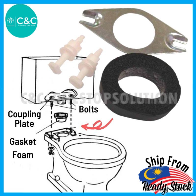 Cistern Toilet Tank Coupling Plate Set Bracket Fixing Cistern Close