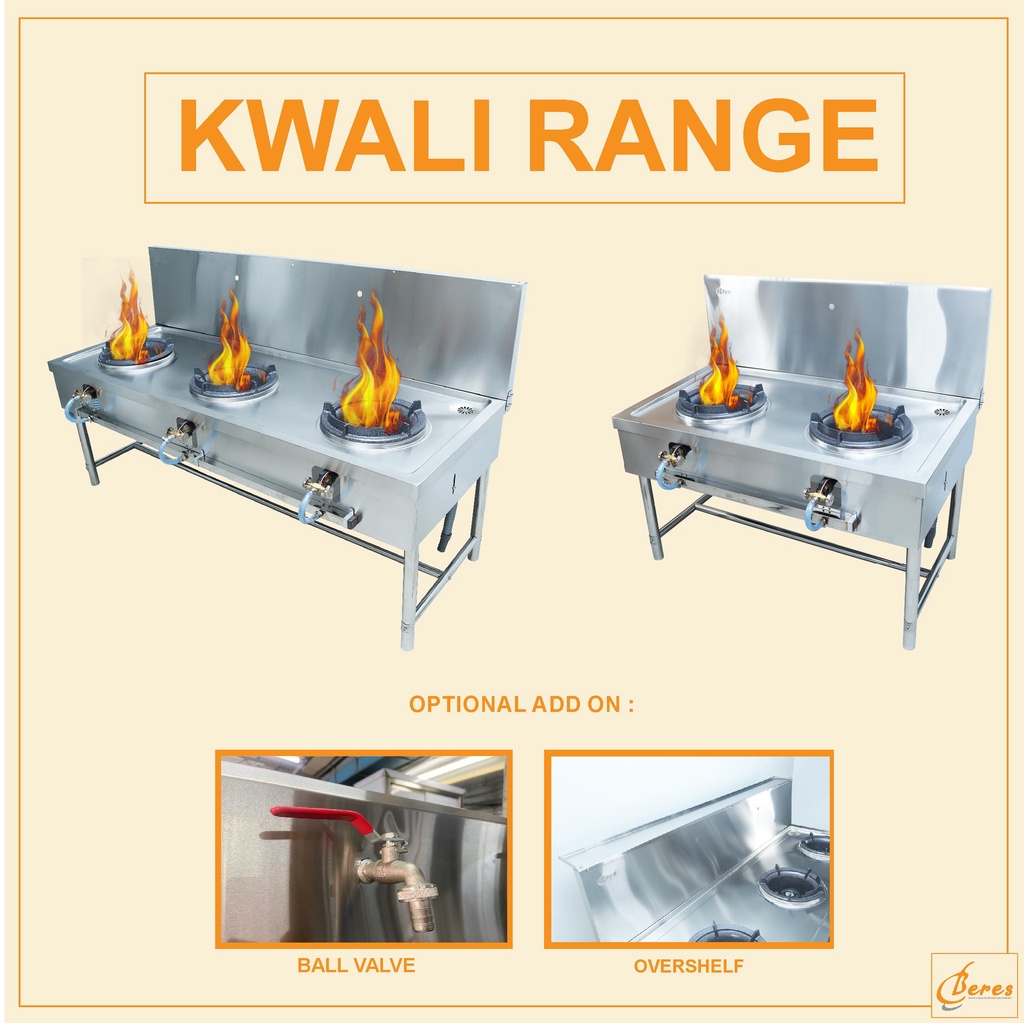 Dapur Gas Masak Stainless Steel Kwali Range 3 Burner High Pressure